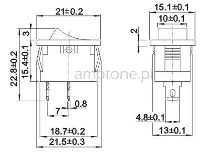 Switch rocker MRS101 black SPST