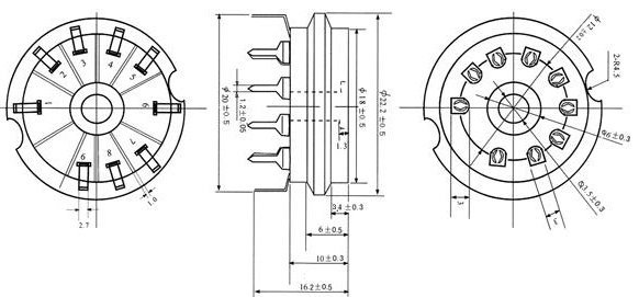 Socket 9 Pin PCB type4