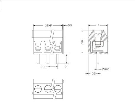 Terminal Block AK 3.5mm, 2pin