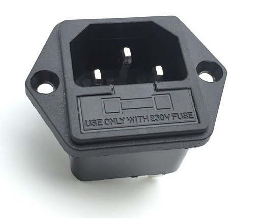 Power jack IEC + fuse holder