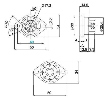 Socket 8 Pin ostal micalex Belton GOLD