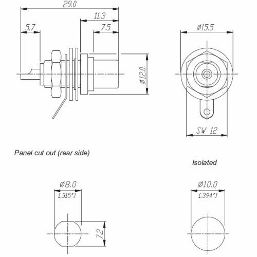 Gniazdo RCA czerwone izolowane NYS367