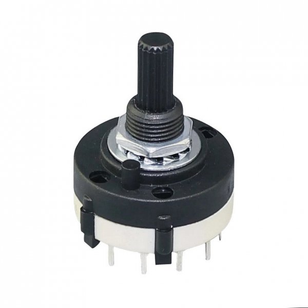 Przełącznik obrotowy 12 pozycji 1 obw. 24mm (oś 6mm) PCB