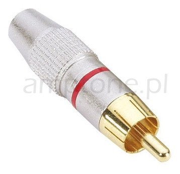Wtyk RCA czerwony AH Gold