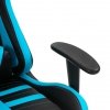 Fotel gamingowy niebieski GHOST-SIX z podnóżkiem