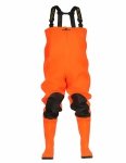 WATERPROOF FLUO CHEST WADERS MAX S5 (SAFETY BOOTS S5 AND KNEE REINFORCEMENT) SBM01 FLUO