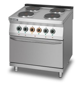 Kuchnia elektryczna 4-płytowa z piekarnikiem elektrycznym z termoobiegiem GN2/1 L900.KEO4 PET Lozamet