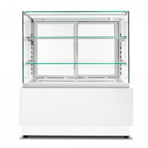 Witryna cukiernicza neutralna Dolce Visione Breve Neutro Premium 900 | wnętrze ze stali nierdzewnej | wersja obniżona | 900x670x1110+/-10 mm
