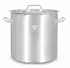 Garnek ze stali nierdzewnej z podziałką 12 l | 250x250 mm | z pokrywką | RQ12525