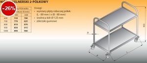 Wózek kelnerski 2-półkowy lo 804/2 - 600x500