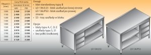 Stół roboczy z blokiem szuflad i szafką otwartą lo 136/s3 - 1300x600