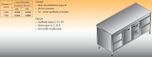 Stół roboczy z dwoma blokami szuflad i szafką lo 146/s2 - 1800x600