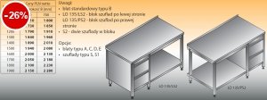 Stół roboczy z blokiem szuflad i półką lo 135/s2 - 1000x600