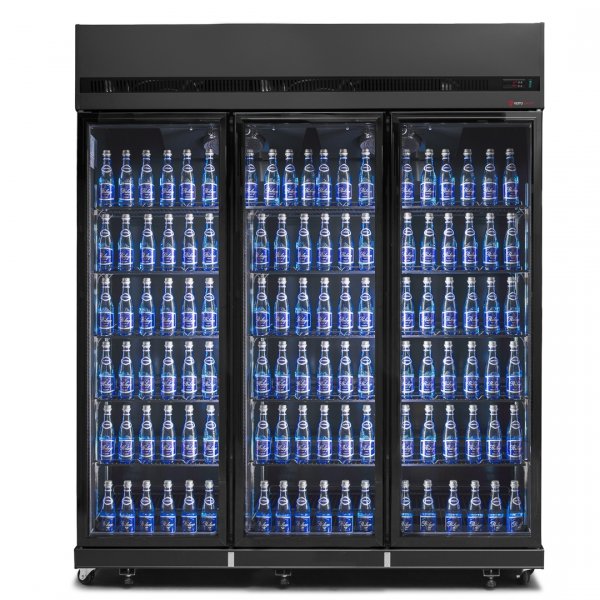 Szafa chłodnicza 3-drzwiowa przeszklona RQ1180-BLACK Resto Quality | czarna | drzwi skrzydłowe | 1650x631x2000 mm | 1181 l