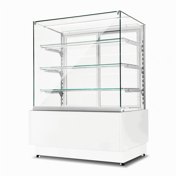 Witryna cukiernicza chłodnicza Dolce Visione Premium 900 | wnętrze ze stali nierdzewnej | 900x670x1300 mm