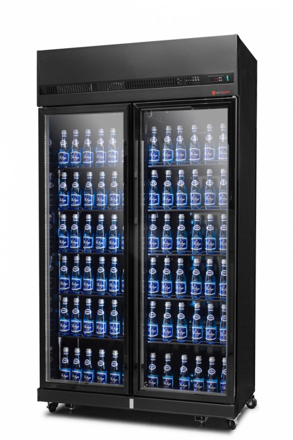 Szafa chłodnicza 2-drzwiowa przeszklona Resto Quality RQ770-BLACK | drzwi skrzydłowe | czarna | 1100x635x2000 mm | 770 l