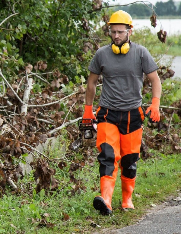 WATERPROOF FLUO THIGH WADERS MAX S5 (SAFETY BOOTS S5 AND KNEE REINFORCEMENT) WRM02 FLUO