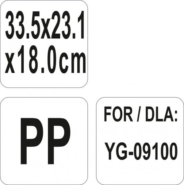 POJEMNIK DO WÓZKA CZARNY PP 33,5x23,1x18