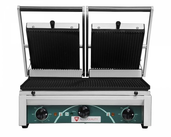 Grill elektryczny kontaktowy panini podwójny RN103-A  |  płyty ryflowane
