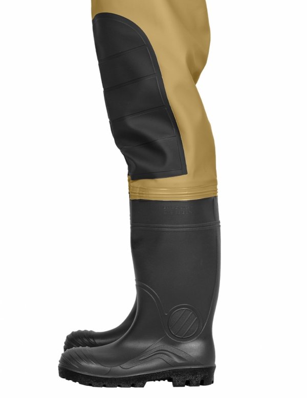 WATERPROOF FLUO CHEST WADERS MAX S5 (SAFETY BOOTS S5 AND KNEE REINFORCEMENT) SBM01 FLUO