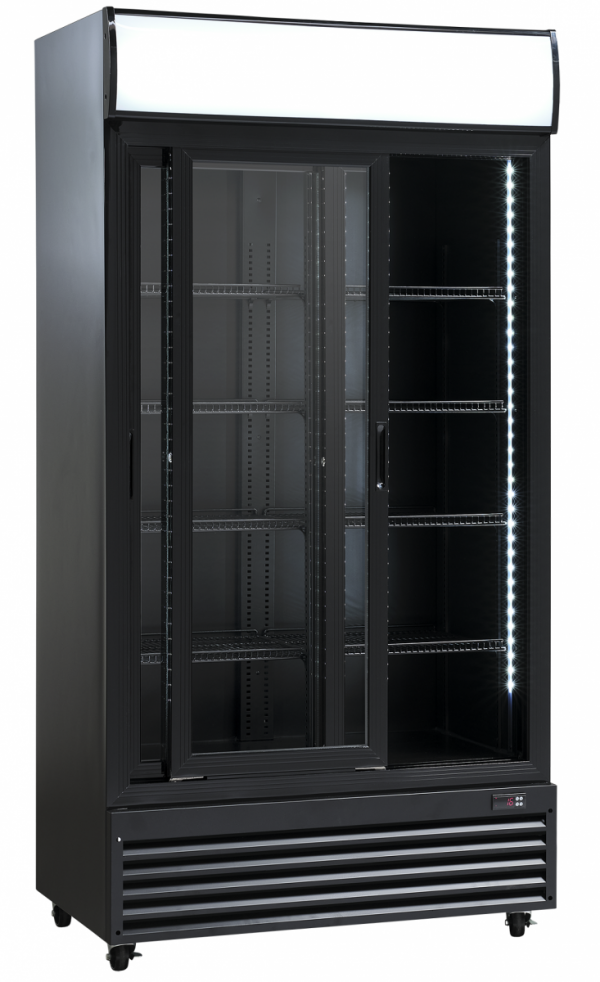 Szafa chłodnicza przeszklona SD802BSLE | 2-drzwiowa | drzwi przesuwne | 690 l (RQ801SL)