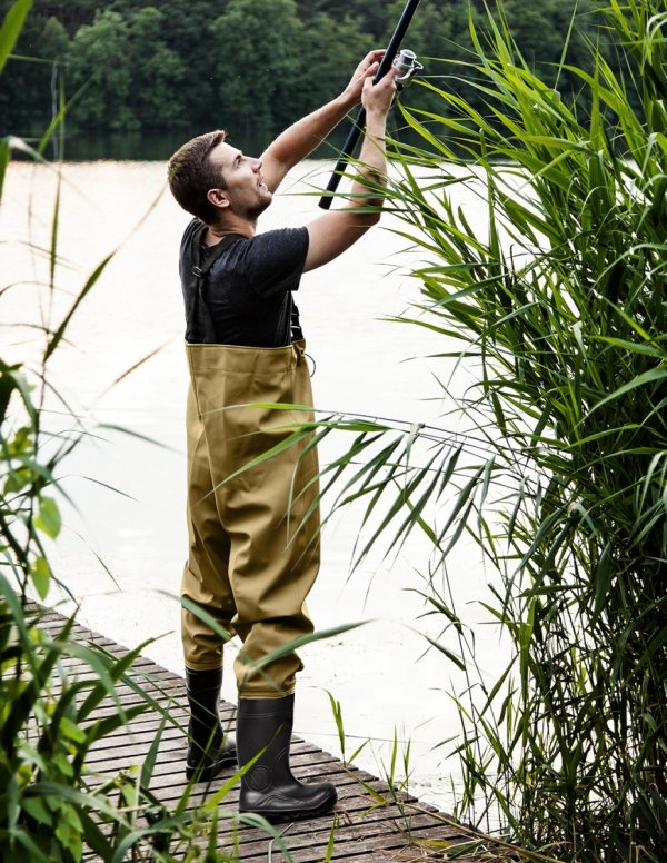 WATERPROOF FLUO CHEST WADERS MAX S5 (SAFETY BOOTS S5 AND KNEE REINFORCEMENT) SBM01 FLUO