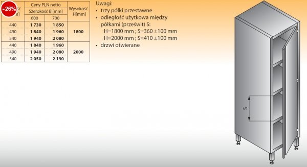 Szafa lo 501 - 490x700x1800