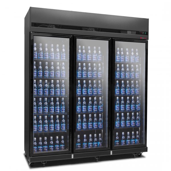 Szafa chłodnicza 3-drzwiowa przeszklona RQ1180-BLACK Resto Quality | czarna | drzwi skrzydłowe | 1650x631x2000 mm | 1181 l