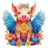 Puzzle Drewniane Skrzydlata Świnka  M