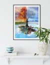 Haft Diamentowy Drzewo 4 Pory Roku 55x75 cm