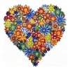Haft Diamentowy Serce Radości 30x30cm