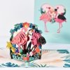 Kartka Pocztowa Okolicznościowa 3D Pop-up Wesołe Flamingi