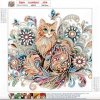 Haft Diamentowy Kot w Magicznym Ogrodzie 30x30 cm