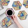 Haft Diamentowy - Podkładka Podkładki pod szklanki - Plaster Miodu - Mandala 2