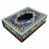 Haft Diamentowy Ozdobne Pudełko Szkatułka Lusterko - Błękitny Ornament