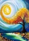 Haft Diamentowy Magiczne Drzewo - Schyłek Lata 40x50