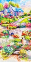 Haft Diamentowy Kwiecisty Domek 45x85 cm