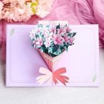 Kartka Pocztowa Okolicznościowa 3D Pop-up Kwiaty Piękne Lilie