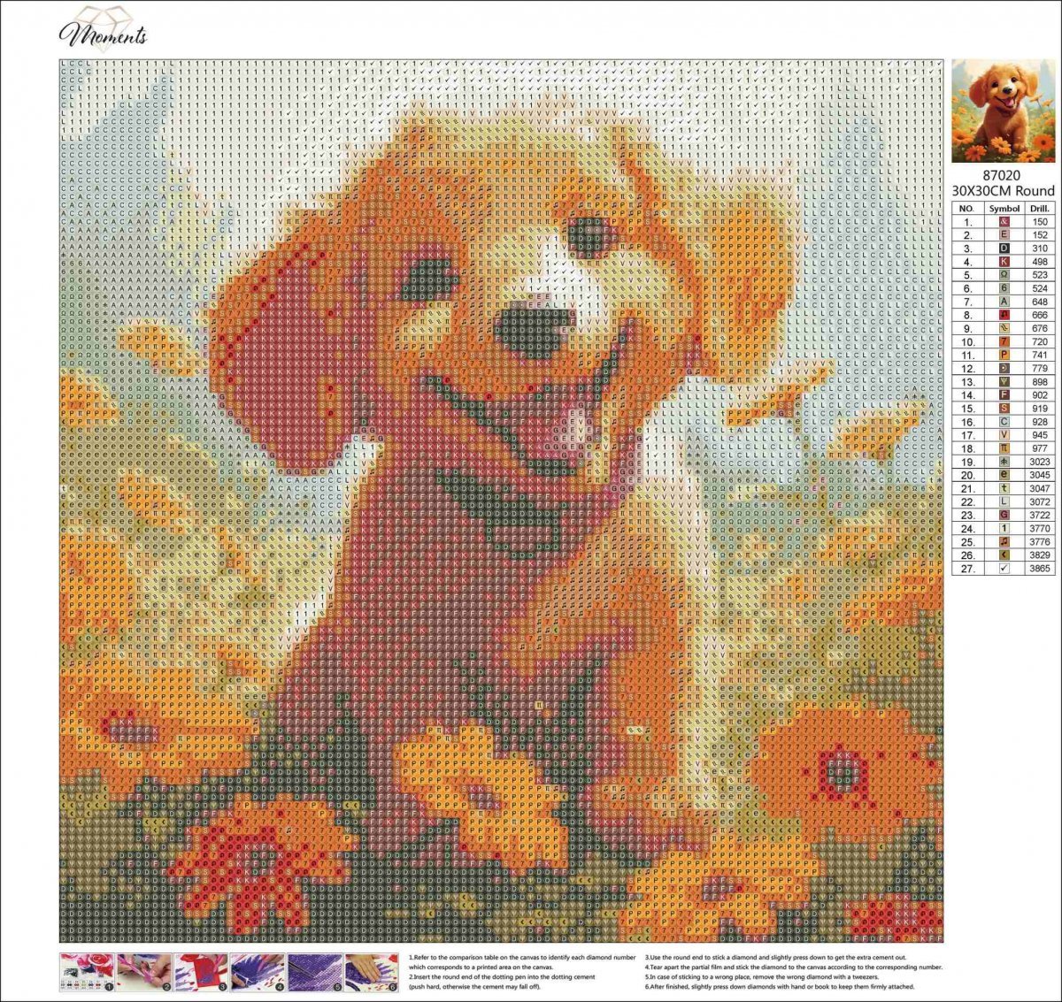 Haft Diamentowy Radosne Życie Psa 35x35 cm