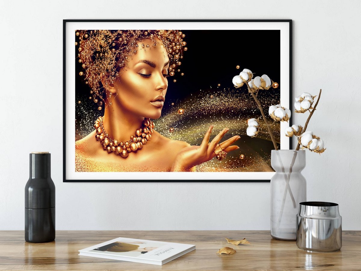 Haft Diamentowy Złota Kobieta 45x65 cm K