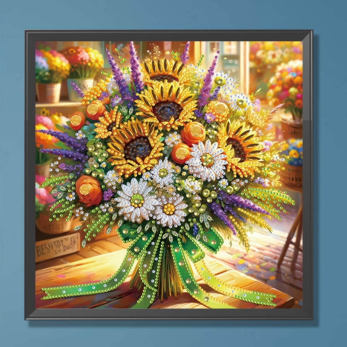 Haft Diamentowy Letni Bukiet 30x30 cm