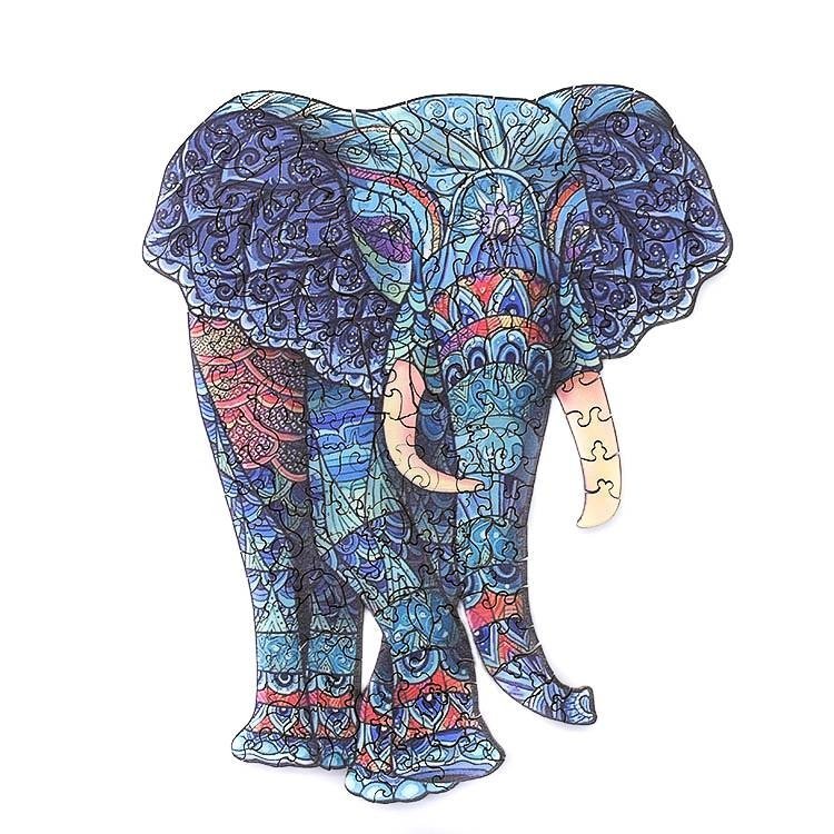 Puzzle Drewniane Słoneczny Słoń A5