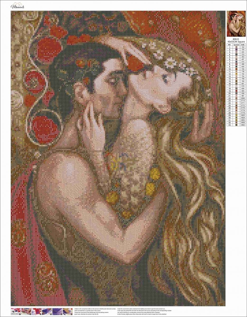 Haft Diamentowy Para Namiętność 45x60 cm K