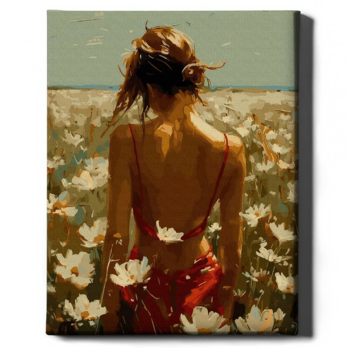 Malowanie Po Numerach Zestaw Dziewczyna w Kwiatach 40x50