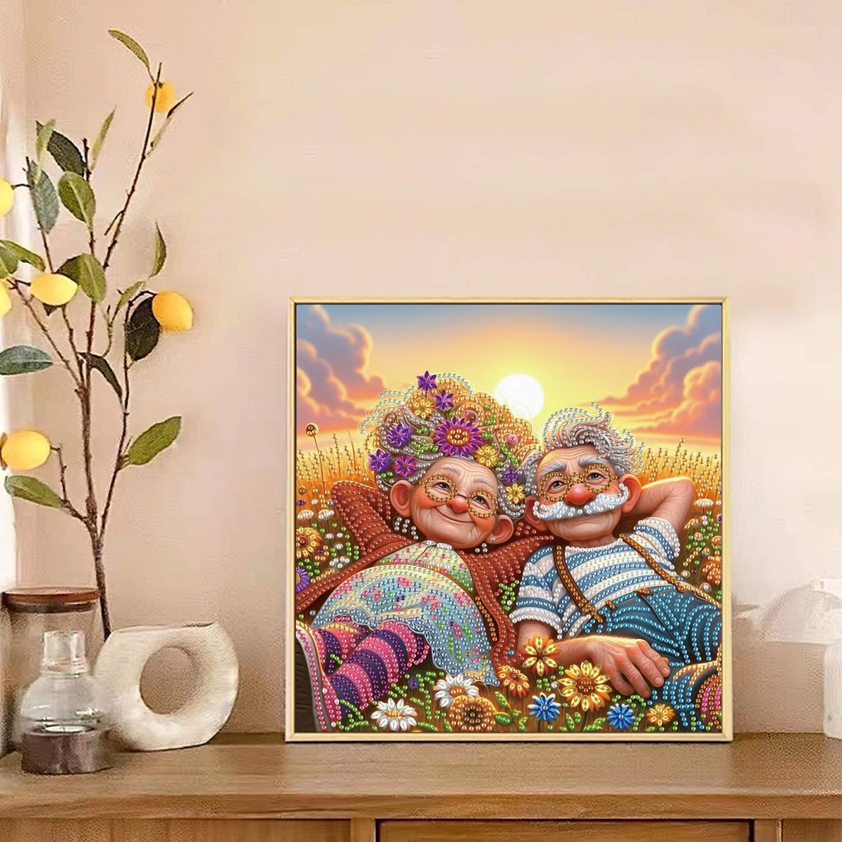 Haft Diamentowy Złote Lata 30x30 cm