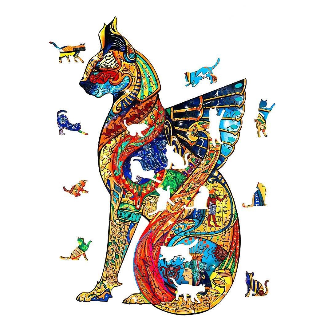 Puzzle Drewniane KOT FARAON L