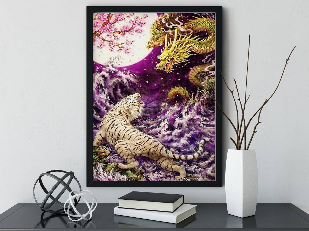 Haft Diamentowy Tygrys i Smok 55x75 cm