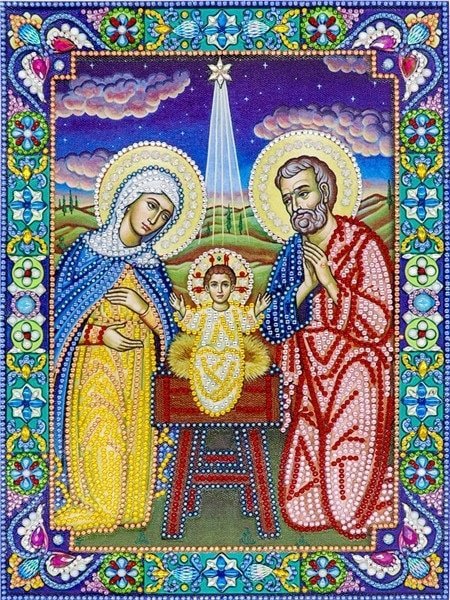 Haft Diamentowy Maleńki Jezus 30x40 cm