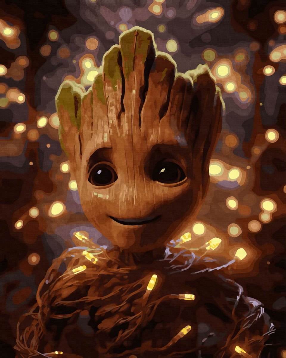 Malowanie Po Numerach Zestaw Baby Groot 40x50
