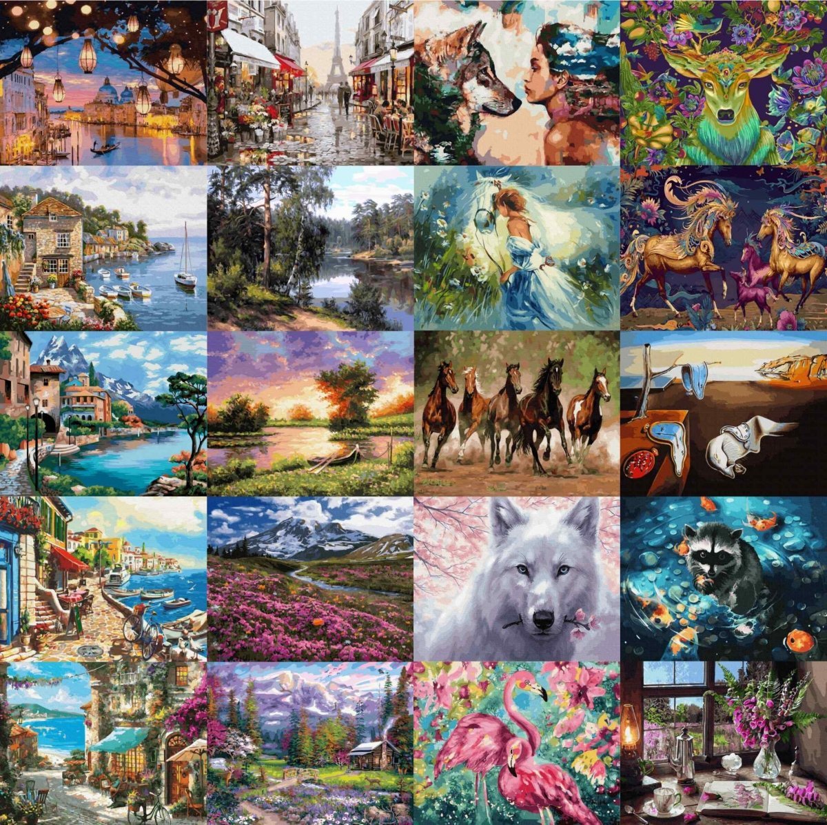 Malowanie Po Numerach Zestaw Lampart pod Księżycem 40x50